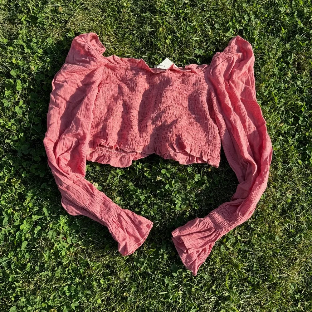 Pink Ruched Crop Top